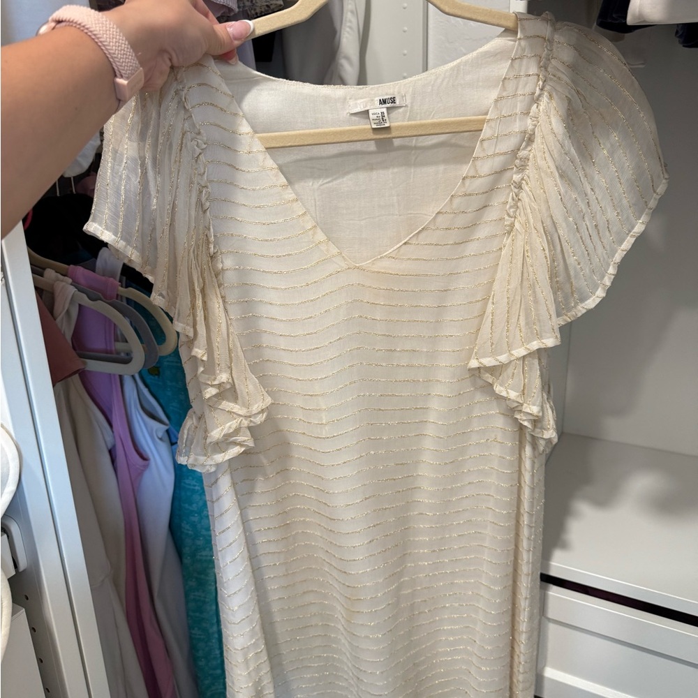 Amuse Society Gold Stripe Dress